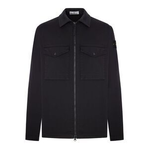Stone Island Men Cotton Overshirt With Stone Island Badge
